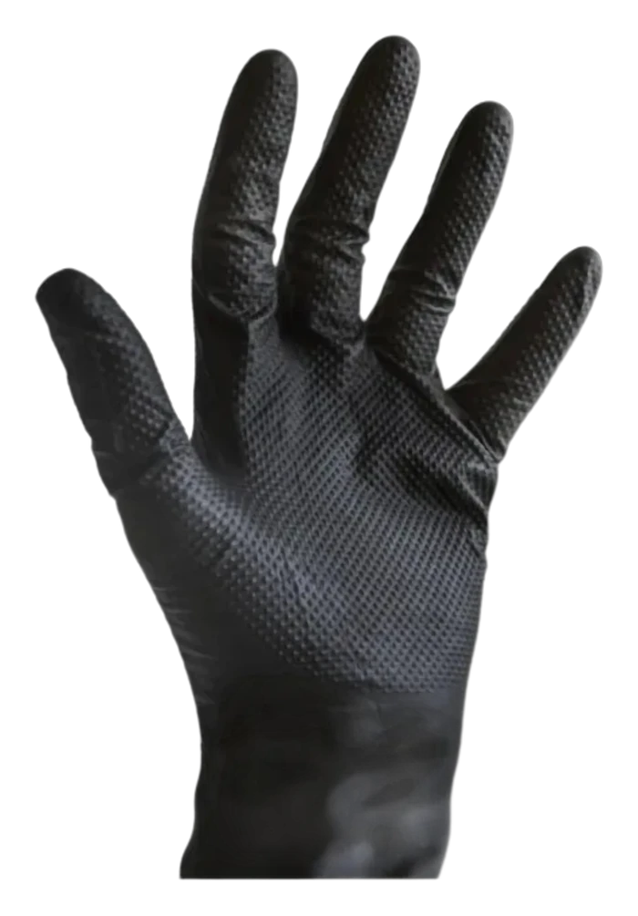Dry Monster Черные нитриловые перчатки L