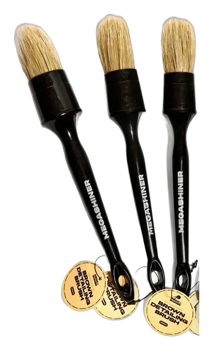 MegaShiner BROWN DETAILING BRUSH Набор кистей для детейлинга с натуральным ворсом