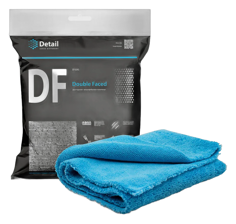 DT Микрофибровая салфетка Doube Faced двухсторонняя, ультразвук. 40*40 Detail DT-0242 Edgeless