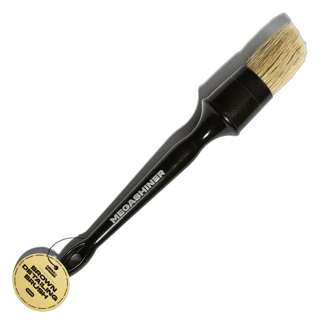 MegaShiner BROWN DETAILING BRUSH Кисть №14 для детейлинга с натуральным ворсом