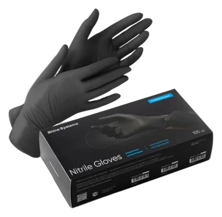 Nitrile Gloves - защитные универсальные нитриловые неопудренные перчатки, размер «M», цвет черный